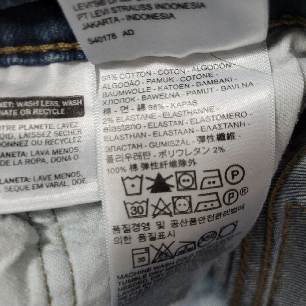 Levi's Jeans Mens 33x32 Blue 513 Slim Straight Stretch Denim Pants 513-1563